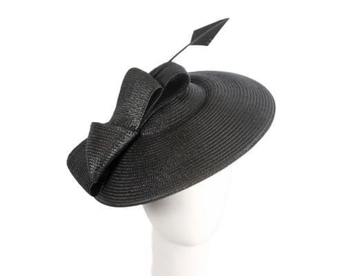 Black "saucer" fascinator hat by Max Alexander