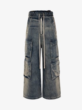 Thesupermade Wide Leg Multi-Pocket Straight Leg Loose Jeans - 1666 - Blue / 2XL
