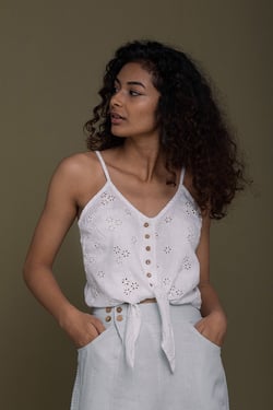 Pool Day Tan Lines White Top - Coconut White / XL