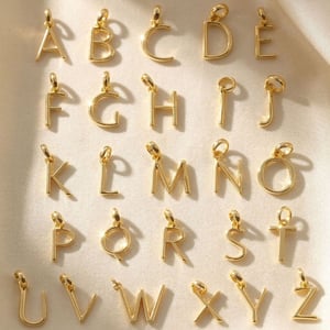 18ct Gold Vermeil Initial Pendant - J