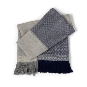 Herringbone Pattern Alpaca Wool Throw