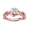 Jeulia Twist Design Round Cut Sterling Silver Ring