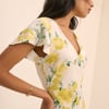 Ivory and Yellow Floral Aimee Mini Dress