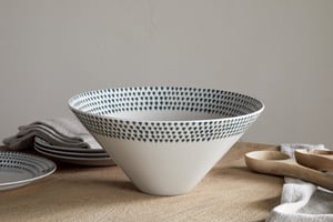 nkuku Juniper Drop Serving Bowl | Serveware | Large | Cream & Juniper