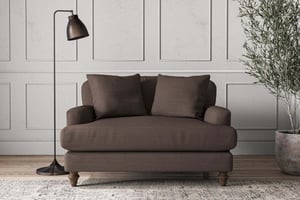 nkuku Deni Love Seat | Make To Order | Recycled Cotton Mocha | No Colour