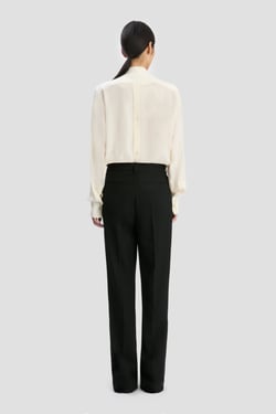 Victoria Beckham Bib Detail Shirt In Ivory - 14 - Womens
