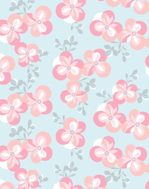 Graphic Flower' Wallpaper by Tea Collection - Pale Blue - Traditional / 27 in. x 27 ft.