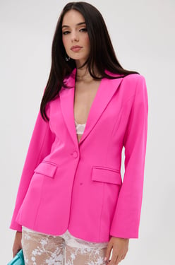 AKIRA Pretty Fitted Blazer | Pink | Size 1X