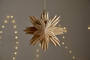 nkuku Amata Hanging Star | Christmas Decorations | One Size | Antique Brass