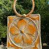 Floral Handwoven Iraca Purse - Orange