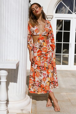 Dont Stop Me Midi Dress Yellow