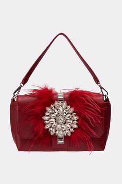 AKIRA Carpet Embellished Purse | Red