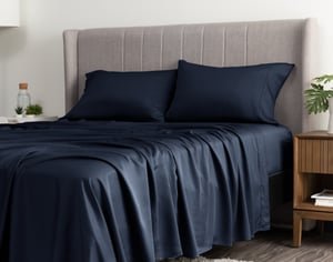 QE Home 350TC BeechBliss TENCEL™ Modal Sheet Set in Deep Space, Blue, Double