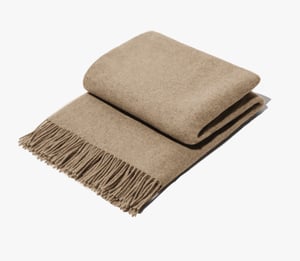 Merino Wool Fringed Throw (Selling Out Soon) - Camel