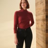 Mock Neck Top - Russet Brown