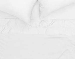 QE Home Cotton Blend Percale Flat Sheet in White, King
