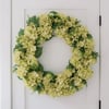 30" Artificial Light Green Hydrangea Wreath