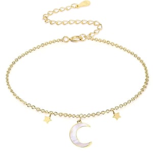 Jeulia "Moon and Star" Sterling Silver Bracelet