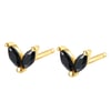 Black Gemstone Firefly Stud Earrings Sterling Silver Gold