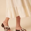 Brown Cow Print Leather Heeled Clogs