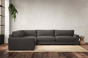 nkuku Guddu Left Hand Corner Sofa | Make To Order | Grand | Brera Linen Granite
