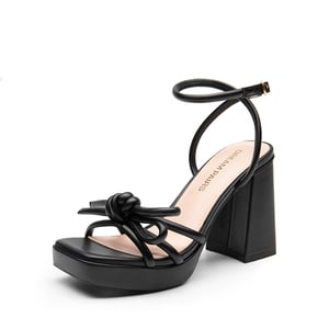 DREAM PAIRS Bowknots Crystal Heeled Sandals