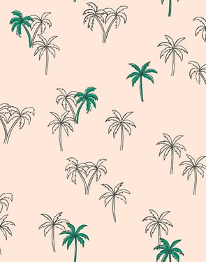 Palms' Wallpaper by Tea Collection - Emerald - Traditional / 27 in. x 27 ft.