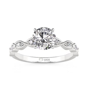 Jeulia Classic Infinity Engagement Ring Round Cut Four Prong