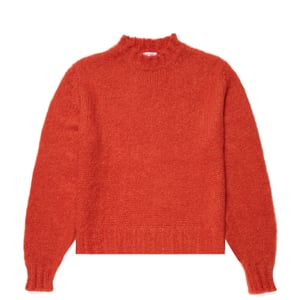 Sunspel Womens Mohair Silk Crew Neck Jumper Magma