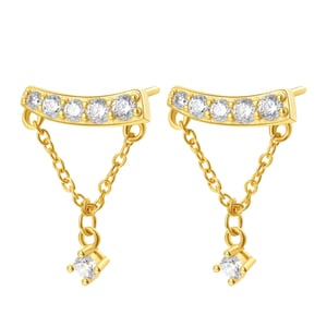 Shooting Star Stud Earrings Sterling Silver Gold