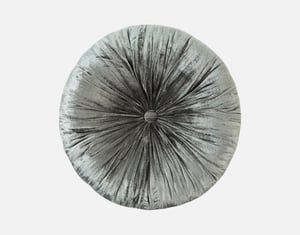 QE Home Pleated Velvet Round Cushion in Fir, Green