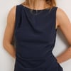 Navy Boat Neck Sapphire Maxi Dress
