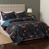 QE Home Into the Woods Recycled Polyester Coverlet Set, Scenic, Blue, Queen