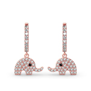 Jeulia "Lucky Elephant" Sterling Silver Drop Earrings