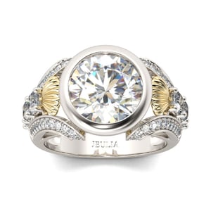 Jeulia Shell Round Cut Sterling Silver Ring