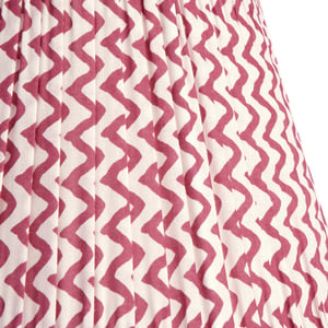 45cm straight empire lampshade in crimson chevrons with crimson tape