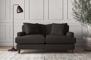 nkuku Deni Small Sofa | Make To Order | Brera Linen Espresso | Brera Linen Natural