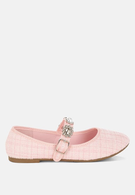 Noyama Charms Embellished Tweed Mary Janes