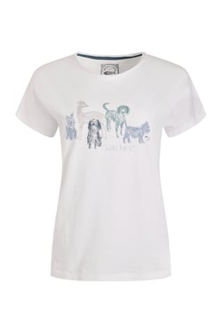 Weird Fish Walkies Front Print Graphic T-Shirt White Size 12
