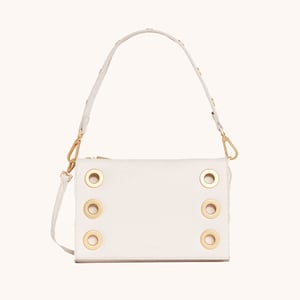 Hammitt Montana Clutch Calla Lily White Brushed Gold Sml