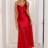 Mirabel Satin Maxi Dress Red