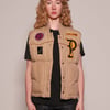 Patched Khaki Puffer Gilet