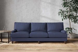 nkuku Marri Sofa | Make To Order | Super Grand | Recycled Cotton Navy