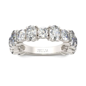 Jeulia Classic Oval Cut Sterling Silver Women's Band