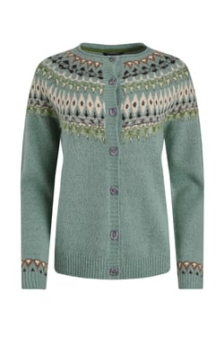 Weird Fish Hatty Fair Isle Cardigan Sea Mist Size 8