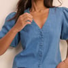 Mid Wash Denim Brooke Blouse