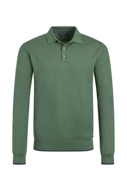 Weird Fish Alden Long Sleeve Knitted Polo Army Green Size XL