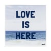 Love Is Here Beach Square Art Print Navy