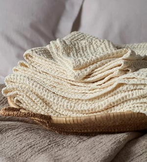 Cream 100% Cotton Waffle Towels