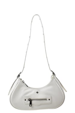 Moto Bag Black White Pebble Silver